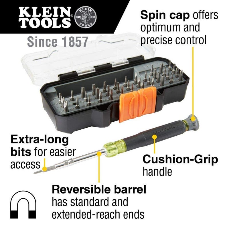 Klein Tools Klein Tools 32717 Precision Screwdriver Set with Case, All-in-One Multi-Function Repair Tool Kit Includes 39 Bits for Apple Products  - Image 2