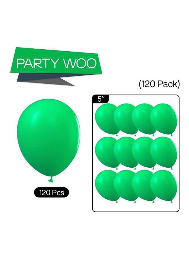 PartyWoo Clover Green Balloons, 120 Pcs 5 Inch Malachite Green Balloons, Green Balloons For Balloon Garland Balloon Arch As Party Decorations, Birthday Decorations, Baby Shower Decorations, Green-Y24  - Image 5