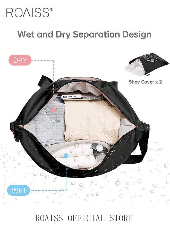 roaiss - Large Capacity Duffle Bag and a Small Zipper Pouch Bag Combination Set Unisex Multi-Functional Waterproof Shoulder Crossbody Bags Sets for Travel Business Trip or Gym Suitable for both Women and Men - Image 1