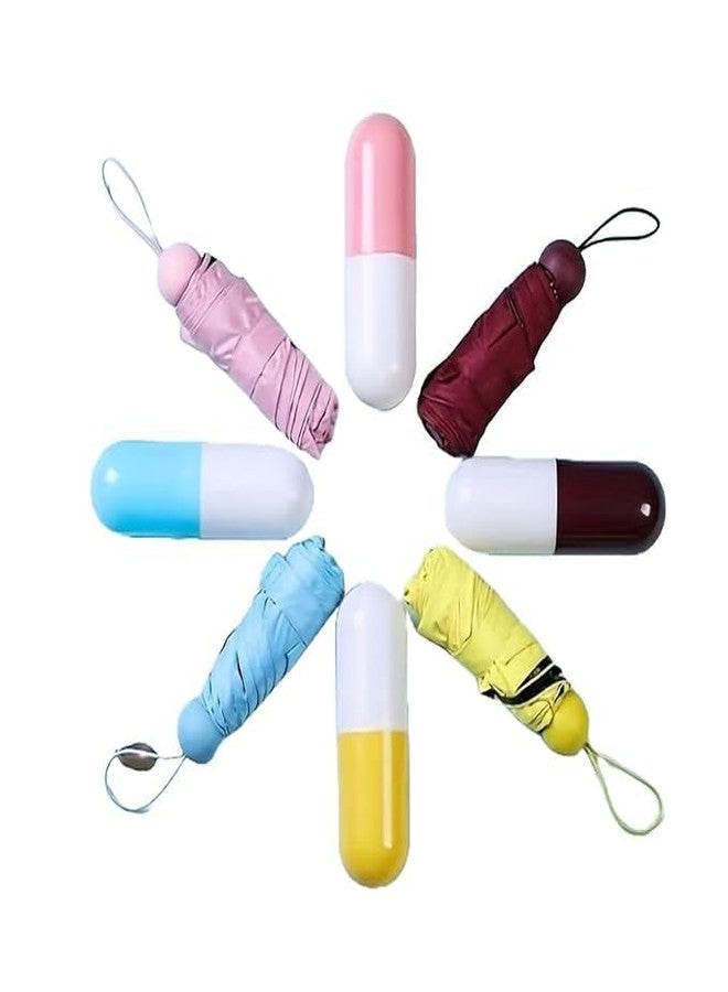 zefran UV Protection tablet umbrella capsule umbrella For Rain Windproof & Sun Protection Features, Folding Compact Capsule Case For Men, Women, children (Multicolor) - Image 3