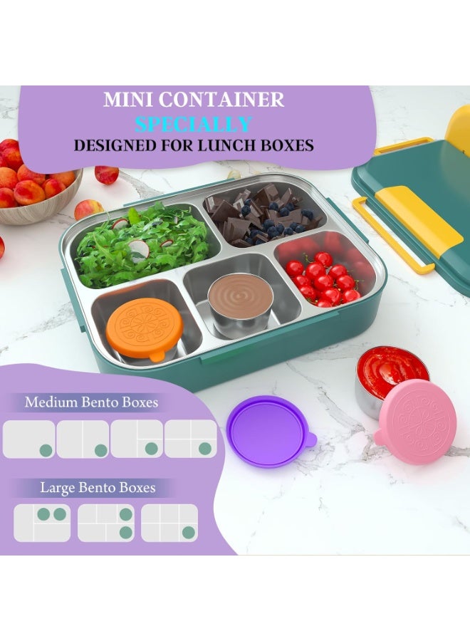 6pcs 40ml Salad Dressing Container to Go,Handy Leakproof Stainless Steel Meal Prep Containers Reusable,Sauce Containers for Lunch Box, Picnics, Travel, Office and Kitchen Storage - Image 3