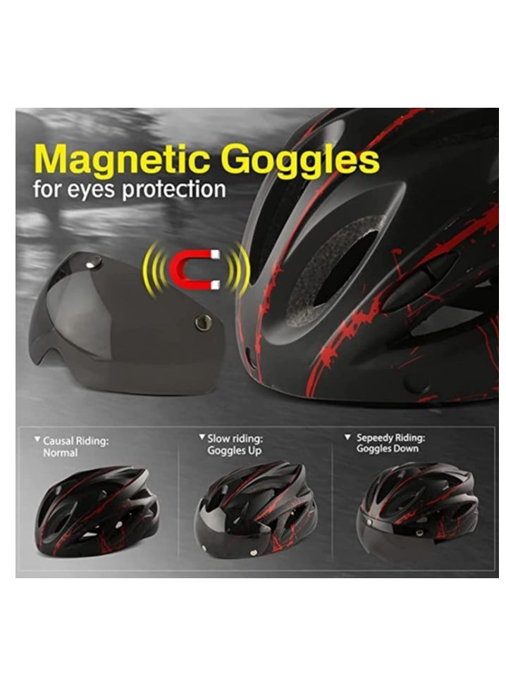 OASIS-TH Bike Helmet for Men Women, Detachable Magnetic Goggle Visor Bicycle Road Mountain Cycling Helmet, Adjustable Size  - Image 2