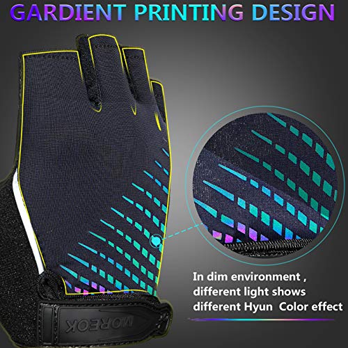 MOREOK-Cycling Gloves Bike Gloves for Men/Women-[5MM Gel Pad] Biking Gloves Night Glow-121-XL - Image 4