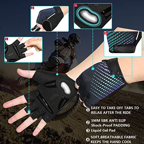 MOREOK-Cycling Gloves Bike Gloves for Men/Women-[5MM Gel Pad] Biking Gloves Night Glow-121-XL - Image 2