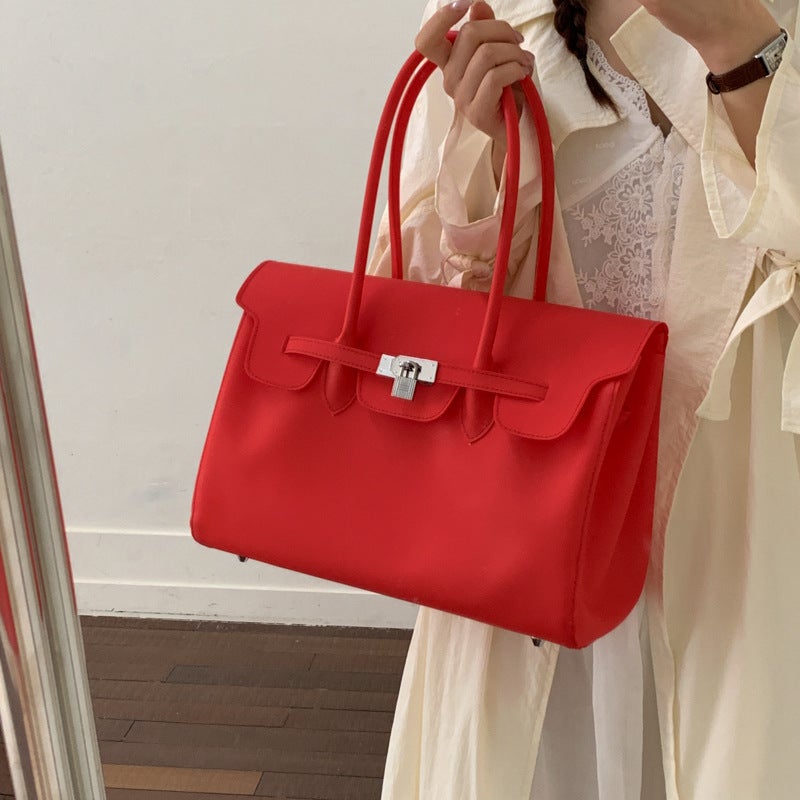 Fashion Jelly Bag, Large-Capacity Kelly Bag, Women''s Summer Niche Tote Bag, Commuter High-End Underarm Bag - Image 4