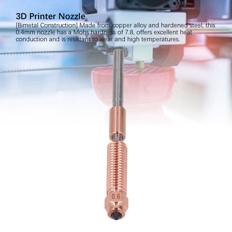 All Metal Integrated Printer Nozzle 30mm³/s Flow 600mm/s 0.6mm 3D Printer Nozzle for K1C K1 MAXIMUM for Ender 3V3 - Image 3