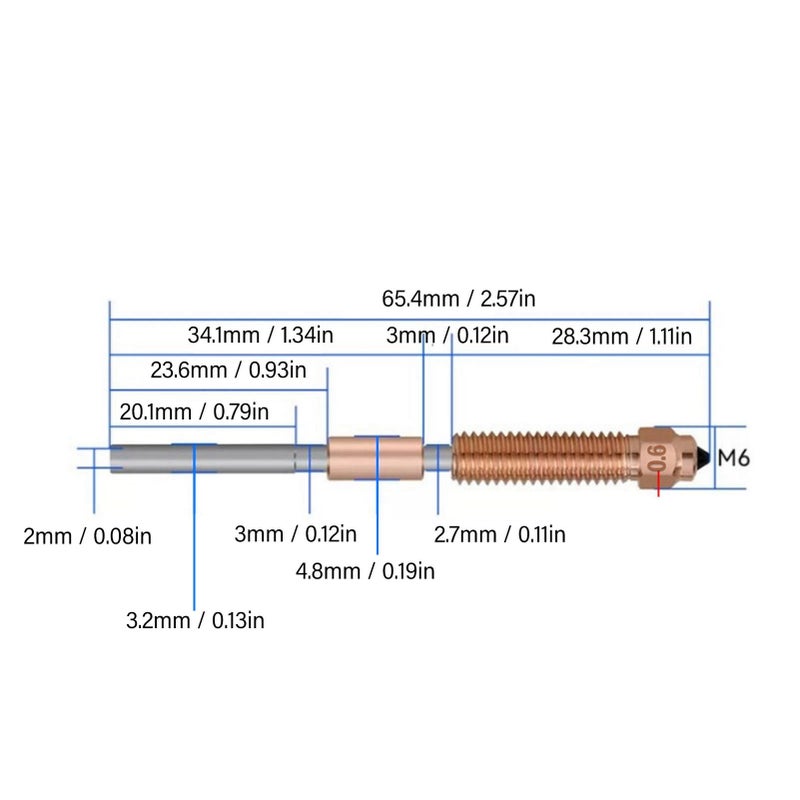 All Metal Integrated Printer Nozzle 30mm³/s Flow 600mm/s 0.6mm 3D Printer Nozzle for K1C K1 MAXIMUM for Ender 3V3 - Image 4