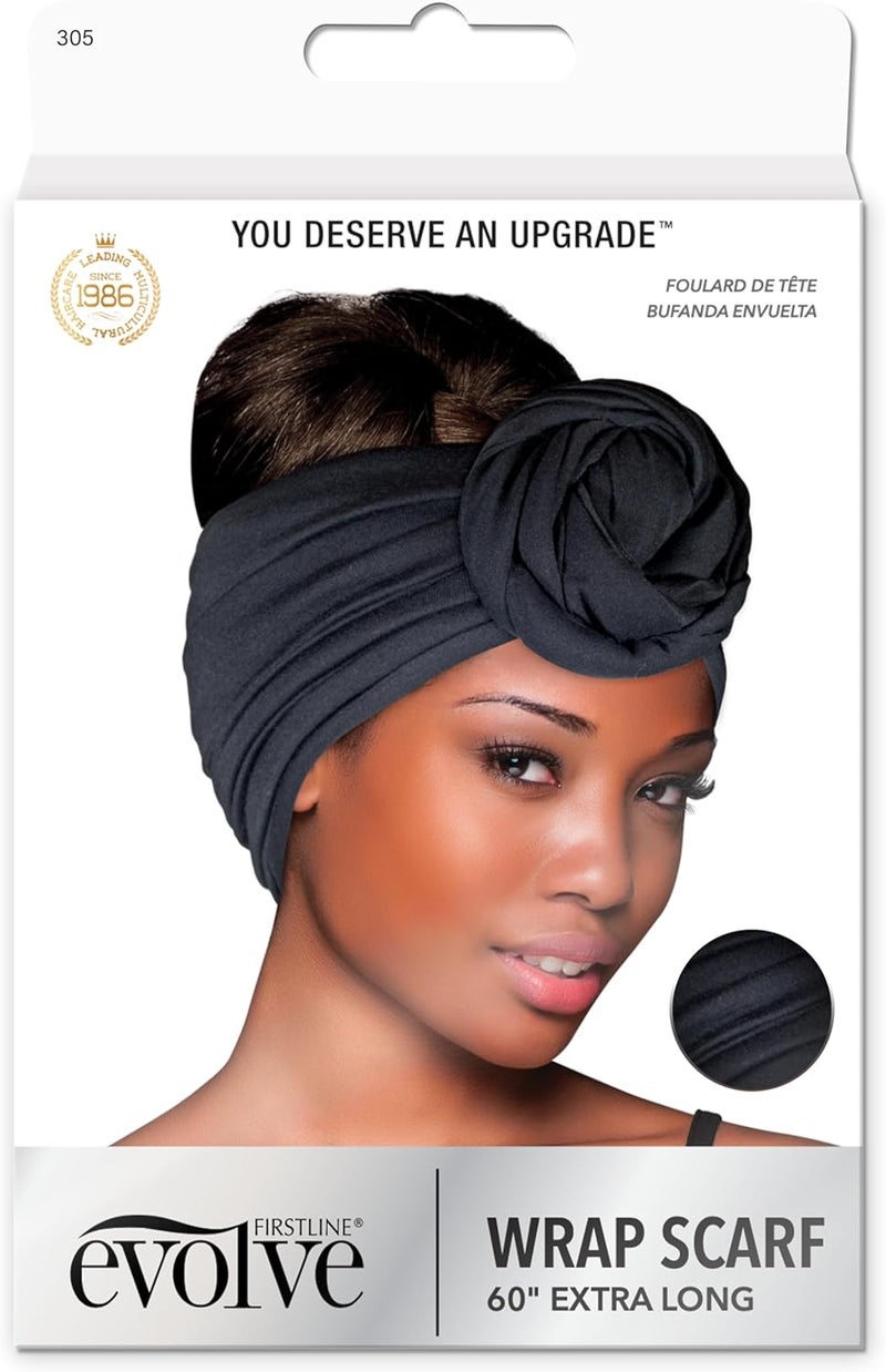 Evolve Extra Long Wrap Scarf in Black - Image 1