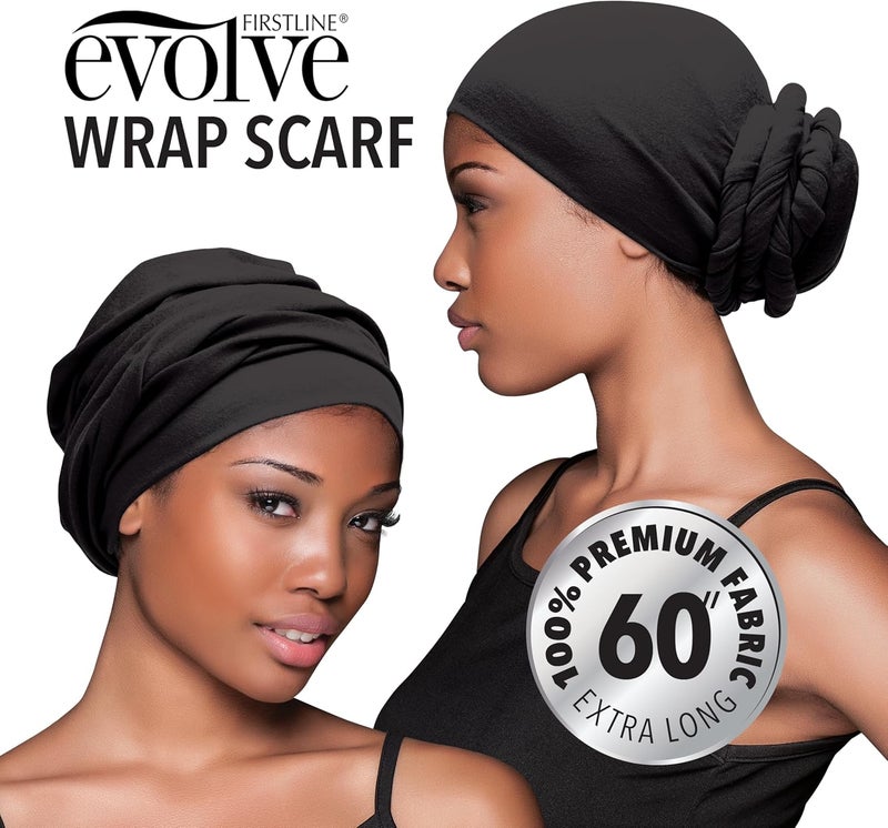 Evolve Extra Long Wrap Scarf in Black - Image 5