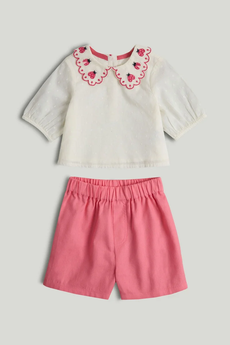 mothercare Ladybird Blouse and Shorts Outfit