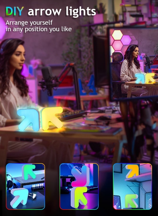 Litus RGB LED Lights for Decoration with APP Control - Music Sync & DIY Shape, Warm White Light, 16M Colors | 2 PCS Arrow Desk Lamp - Image 3