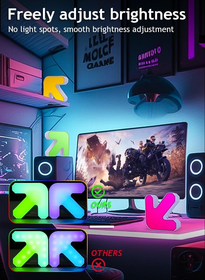 Litus RGB LED Lights for Decoration with APP Control - Music Sync & DIY Shape, Warm White Light, 16M Colors | 2 PCS Arrow Desk Lamp - Image 5