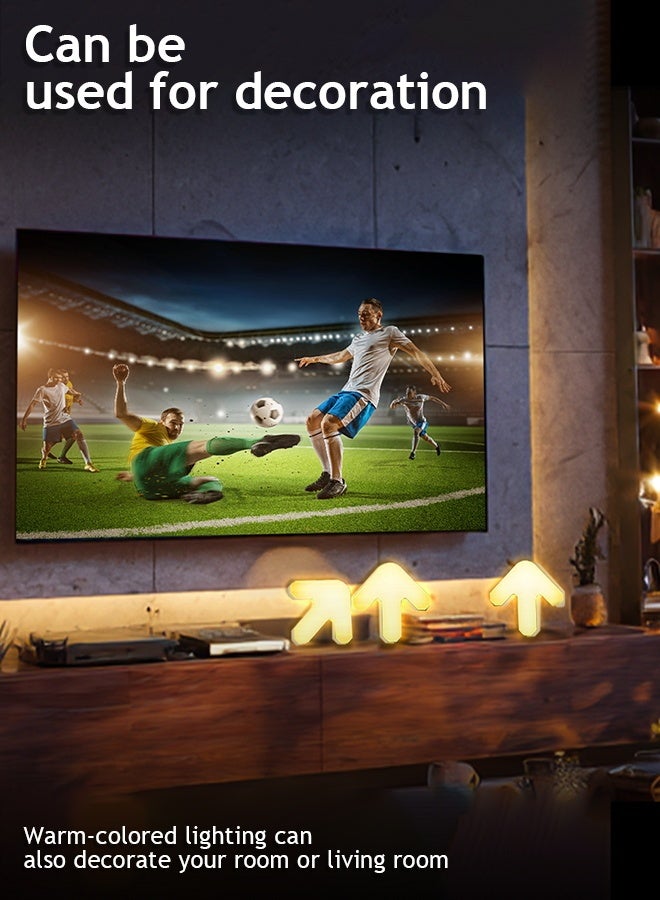 Litus RGB LED Lights for Decoration with APP Control - Music Sync & DIY Shape, Warm White Light, 16M Colors | 2 PCS Arrow Desk Lamp - Image 4