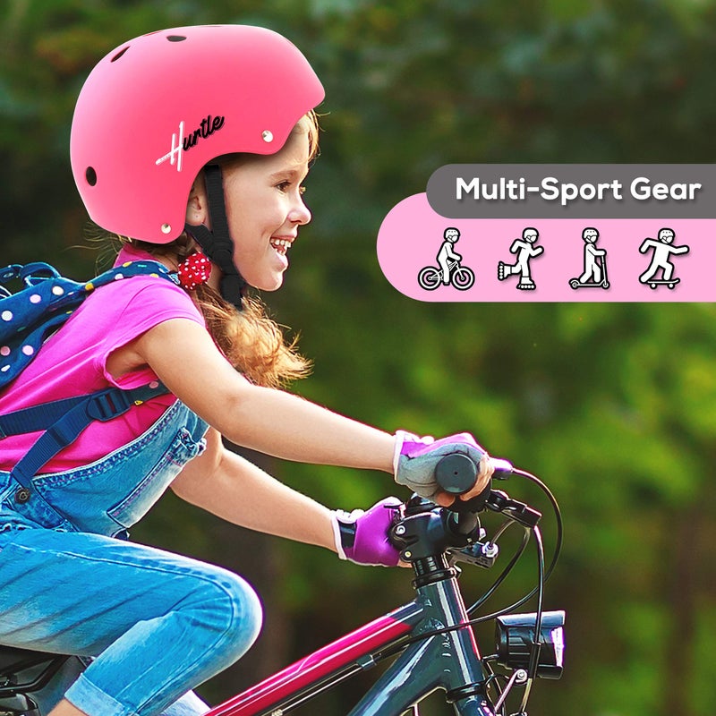 Hurtle Sports Safety Bicycle Kids Helmet-Toddler&Child Bike Helmet w/Adjust Knob,Chin Strap,Ventilation -Toddlers/Childrens Helmet for Cycling/Skateboarding/Kick Board/Scooter-Hurtle HURHLP48 (Pink) - Image 1