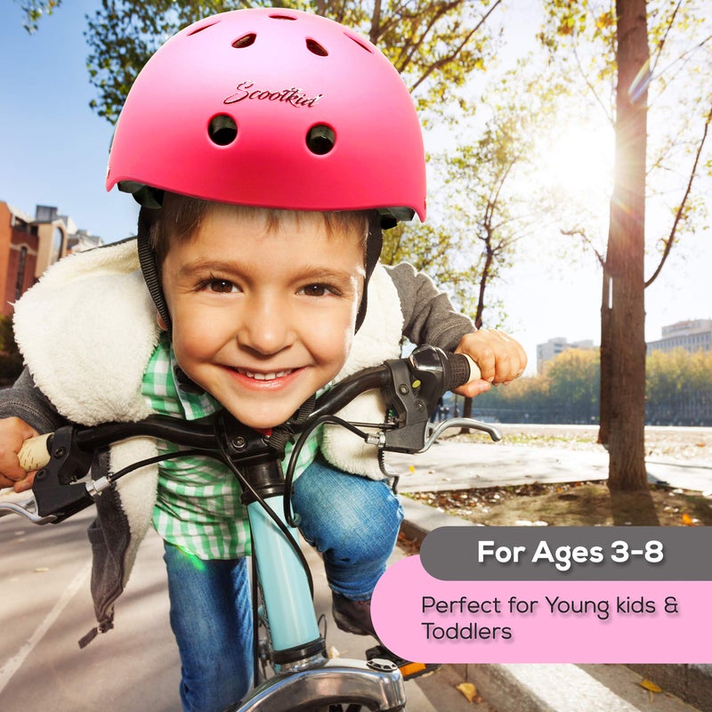 Hurtle Sports Safety Bicycle Kids Helmet-Toddler&Child Bike Helmet w/Adjust Knob,Chin Strap,Ventilation -Toddlers/Childrens Helmet for Cycling/Skateboarding/Kick Board/Scooter-Hurtle HURHLP48 (Pink) - Image 4