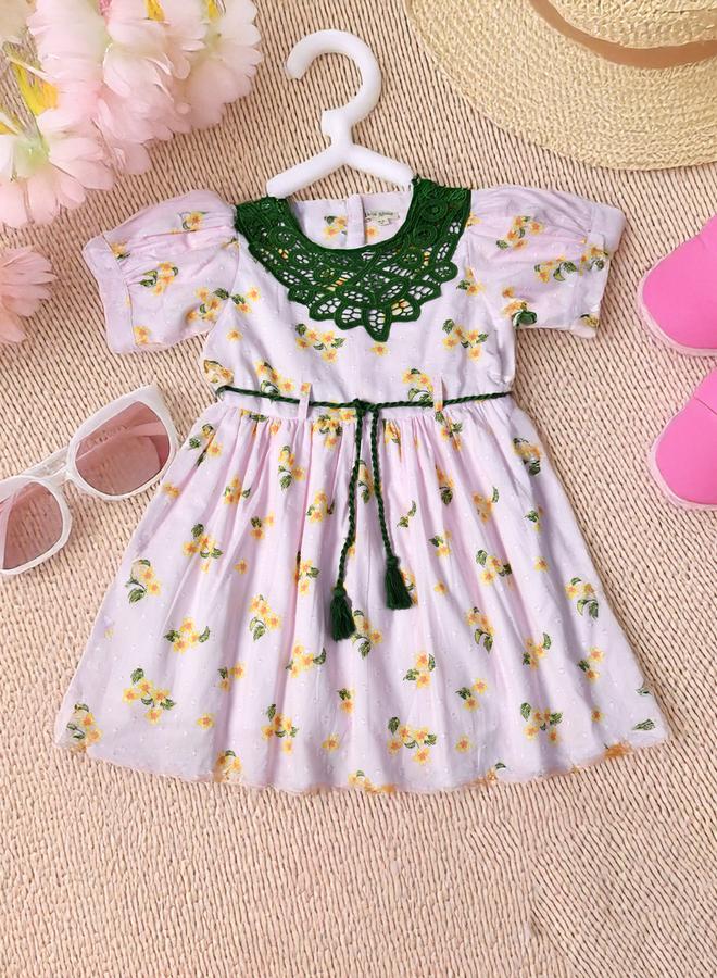 BELLA MODA Floral Crochet Dress - Image 1