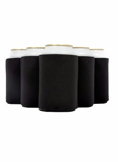 Y&D Blank Can Coolers Sleeves, Soft Insulated Cooler HTV Friendly Plain Black Sleeve for Soda, and Water Bottles, Blanks Wedding Favors Gifts(14-Pack)  - Image 2
