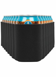 Y&D Blank Can Coolers Sleeves, Soft Insulated Cooler HTV Friendly Plain Black Sleeve for Soda, and Water Bottles, Blanks Wedding Favors Gifts(14-Pack)  - Image 4