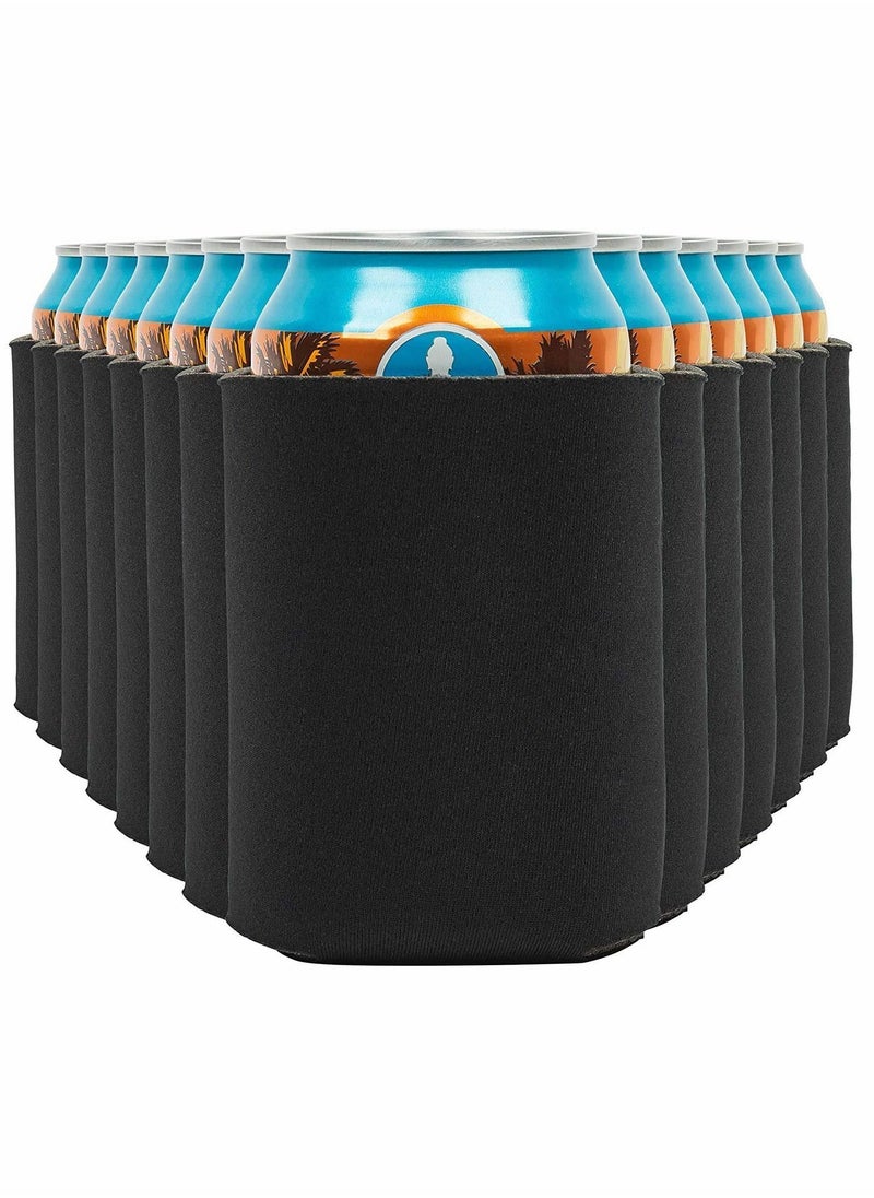 Y&D Blank Can Coolers Sleeves, Soft Insulated Cooler HTV Friendly Plain Black Sleeve for Soda, and Water Bottles, Blanks Wedding Favors Gifts(14-Pack)  - Image 4
