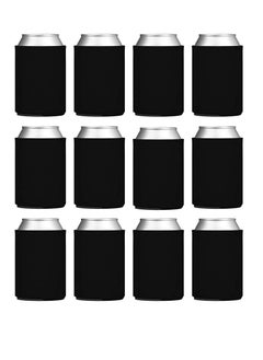 Y&D Blank Can Coolers Sleeves, Soft Insulated Cooler HTV Friendly Plain Black Sleeve for Soda, and Water Bottles, Blanks Wedding Favors Gifts(14-Pack)  - Image 1