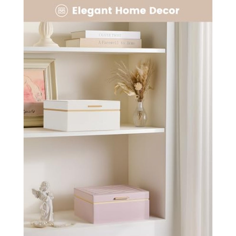 2-Layer Jewelry Box Organizer for Women, Large PU Leather Jewelry Case with Cloud Design, Foldable Retractable Storage for Necklaces Earrings Rings Bracelets - Image 4