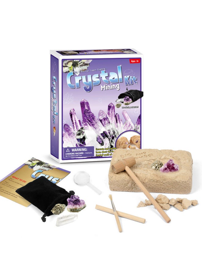 Archaeological Digging Toy Fossil Crystal Bracelet Girl Puzzle DIY Children Gift Digging Treasure Dinosaur Egg Blind Box-Color:Archaeological Excavation Toy Crystal  - Image 1