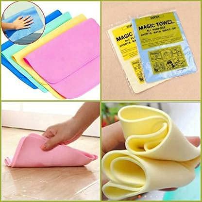 Supper Smart Magic Drying Towel Reusable Water Absorbent Multipurpose Cleaning Cloth for Kitchen Glass Windows Cleaning Make up Pack of 3 Multicolour - Image 2
