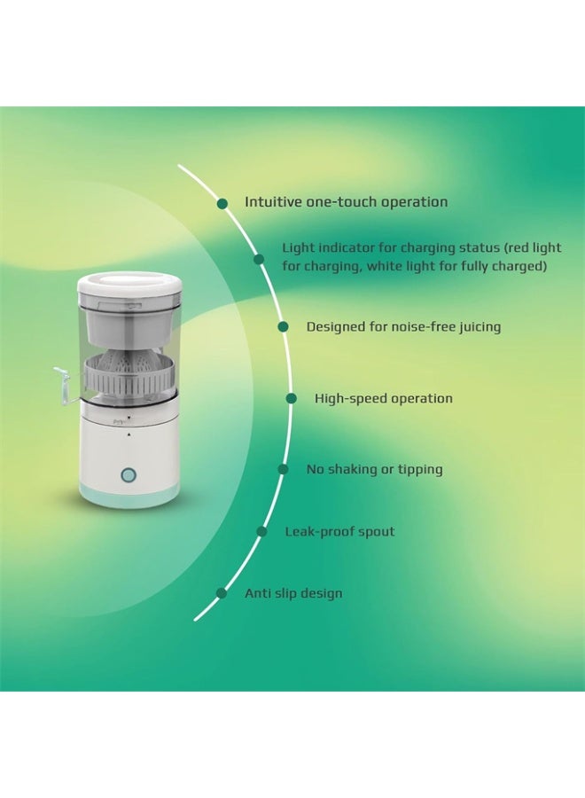 هومستر عصائر الحمضيات الكهربائية ، شحن USB وقوية ، متعددة الوظائف 1 زر سهل الصحافة آلة ضغط الليمون البرتقالي للمطبخ - Image 4