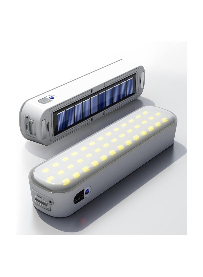 Solar Rechargeable Camping Lantern Magnet Adsorption 4800Mah Power Bank 1500 Lumens 4 Light Modes Led Lantern For Car Home Outage Hiking Fishing Storms Backpacking Emergencies(White × 1Pcs) - Image 1