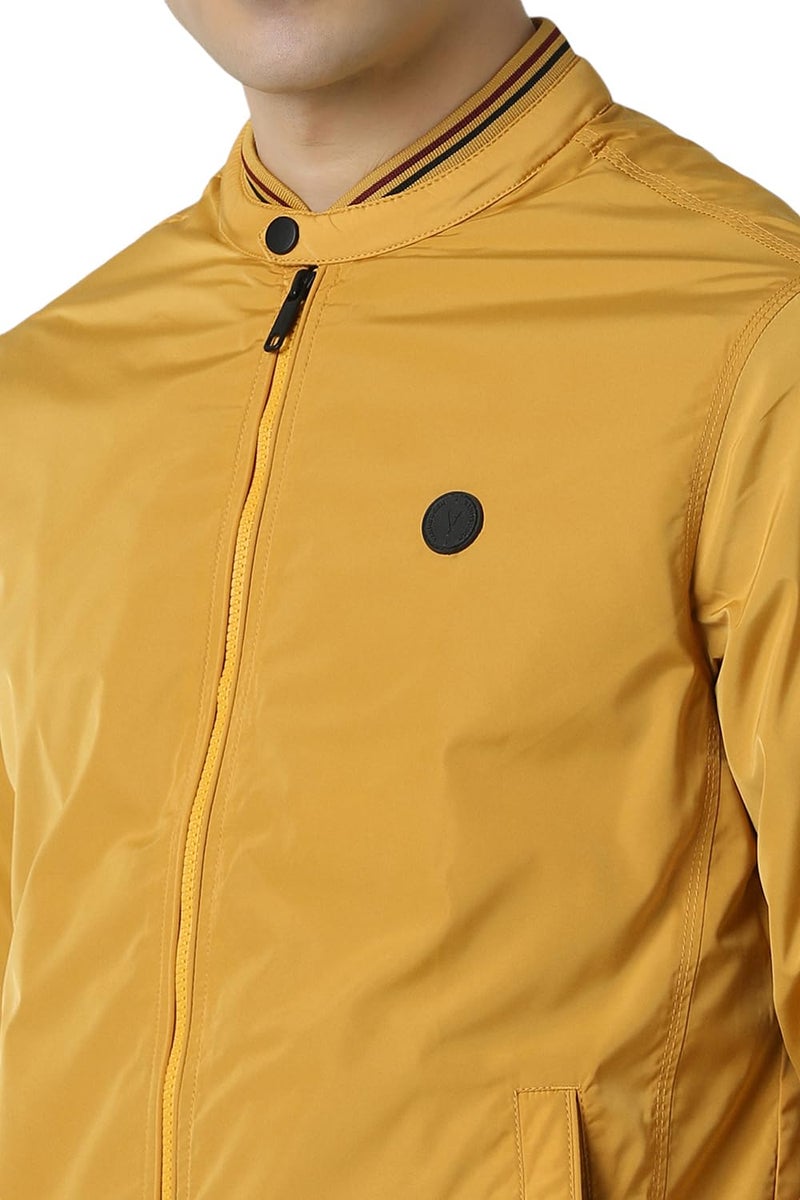 Van Heusen Men Yellow Solid Casual Jacket - Image 5