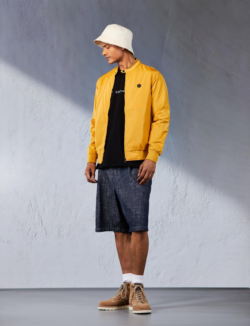Van Heusen Men Yellow Solid Casual Jacket - Image 2