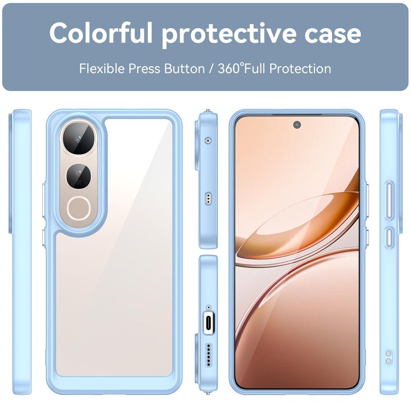 BURAQ Case Cover For vivo V50 Lite 5G Colorful Series Acrylic Hybrid TPU Phone Case(Blue) - Image 2