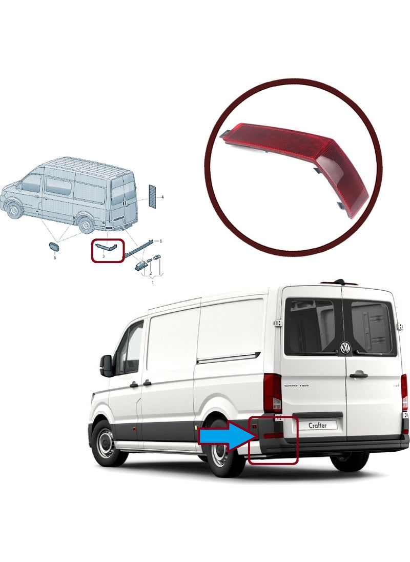 Bross Otomotiv - Bross Automotive BSP1078 Rear Bumper Reflector Left For Vw Crafter Mk2 E-Crafter 2017-ON 7C0945105 - Image 1