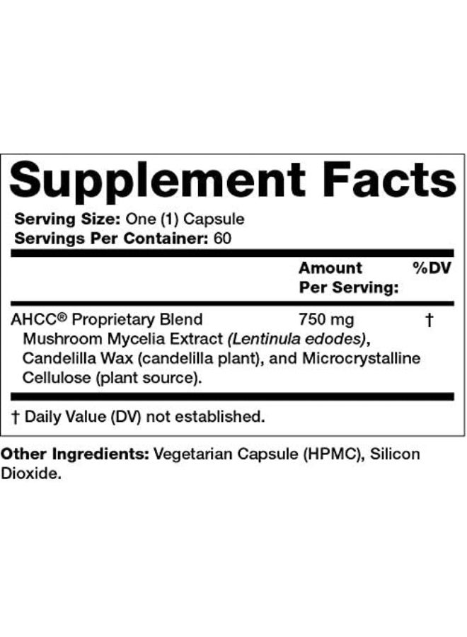 Olympian Labs Premium AHCC Supplement–750mg of AHCC per Capsule–Supports Immune Health, Liver Function, and Natural Killer Cell Activity- 60 Caps - Image 2