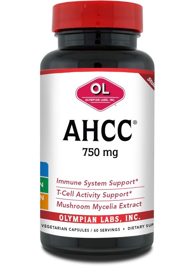 Olympian Labs Premium AHCC Supplement–750mg of AHCC per Capsule–Supports Immune Health, Liver Function, and Natural Killer Cell Activity- 60 Caps - Image 1