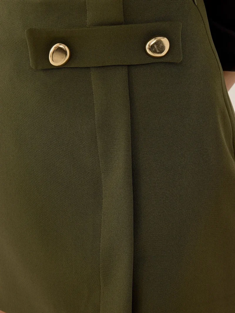 HICCUP Mini Skirt with Button Detail