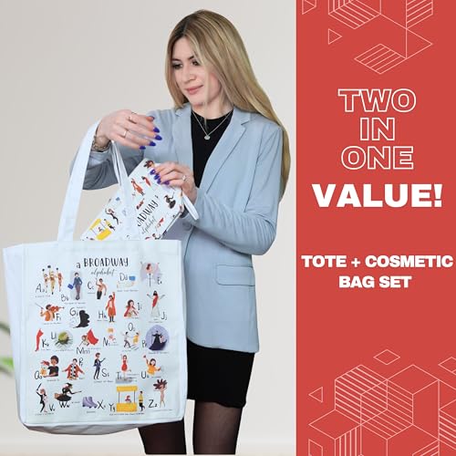 UTOPISH Broadway Tote Bag and Cosmetic Bag Set - Gifts for Musical Theatre Lovers - 26 Unique Designs for Broadway Musical Gifts - Image 3