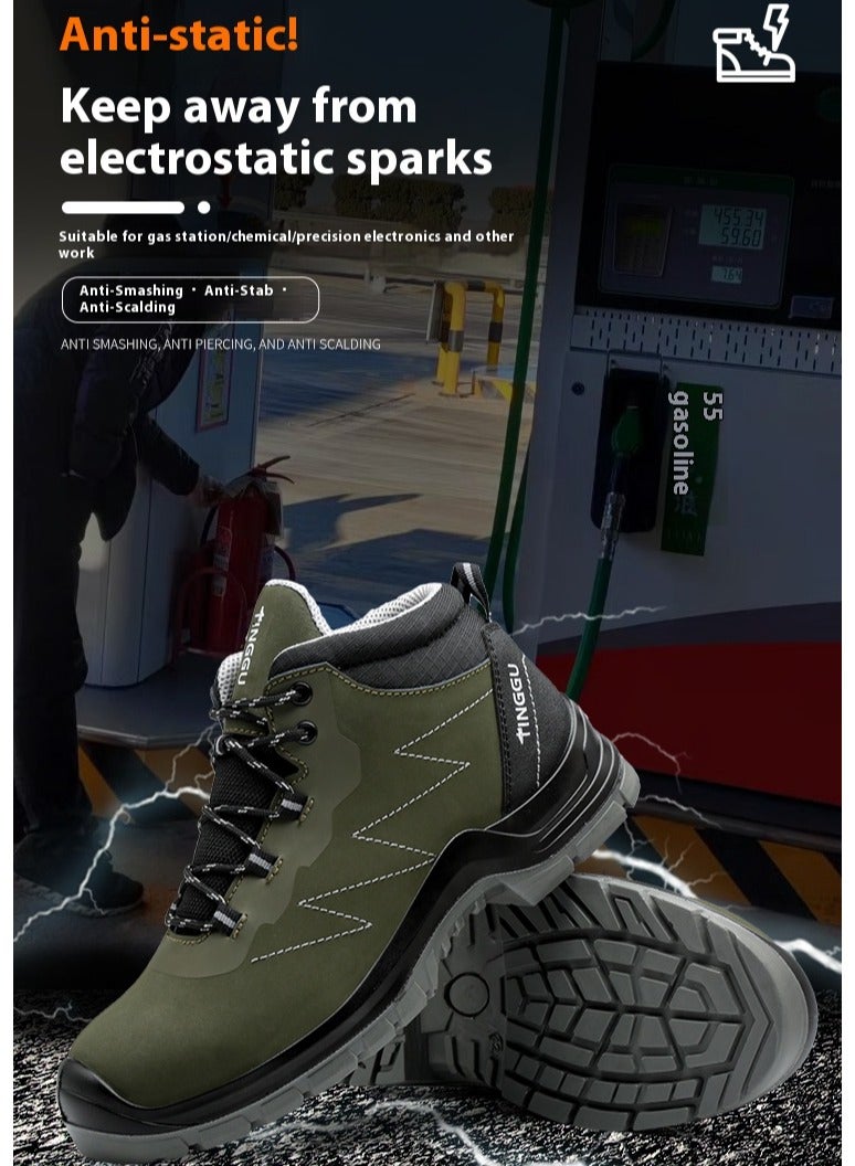 أحذية رجالية ذات أصابع فولاذية وخفيفة الوزن وآمنة ومريحة ومقاومة للثقب وأحذية عمل غير قابلة للتدمير وأحذية رياضية أنيقة. - Image 1