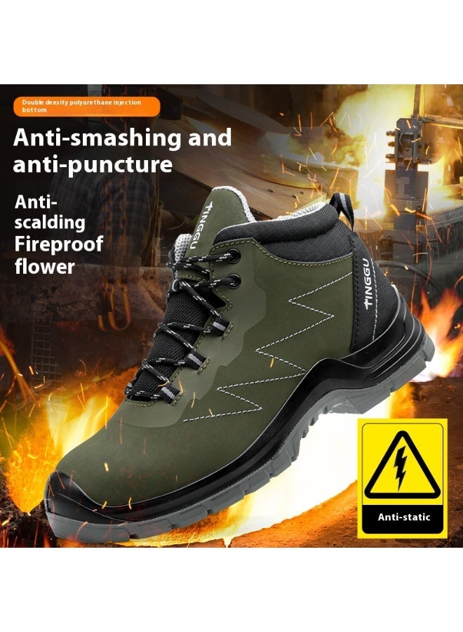 أحذية رجالية ذات أصابع فولاذية وخفيفة الوزن وآمنة ومريحة ومقاومة للثقب وأحذية عمل غير قابلة للتدمير وأحذية رياضية أنيقة. - Image 2