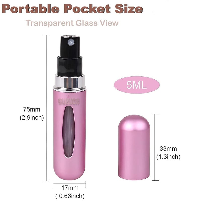 GUZURA GUZURA Perfume Atomiser Bottles 5ml Mini Refillable Spray Portable Liquid Bottle with Visual Window Empty Travel Bottle for Purse Handbag Pocket Luggage  - Image 2