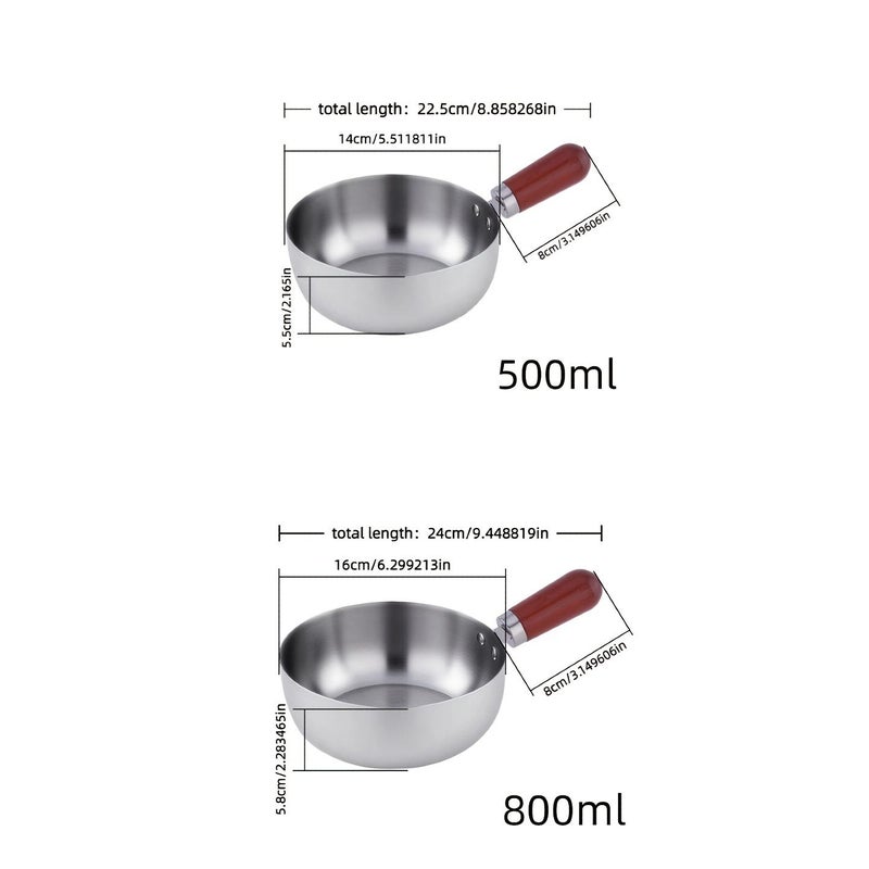 Stainless Steel 500ML Oil Splash Pot Household Kitchen Butter Heating Pot With Heat Resistant Handle - Image 1
