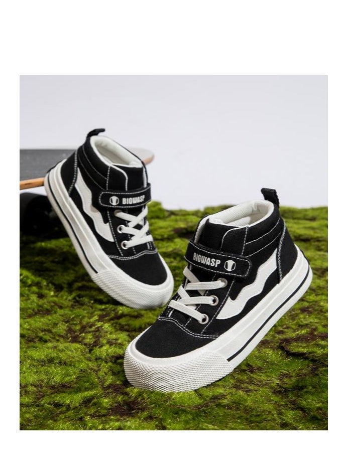 BIGWASP - Children's Soft Soled High Top Canvas Casual Sports Board Shoes - Image 1