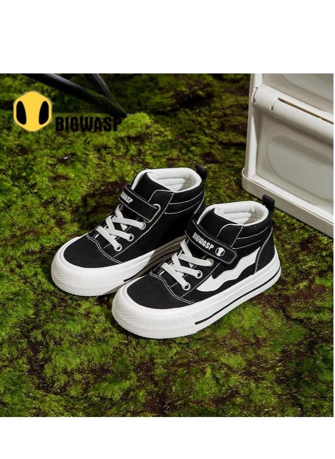 BIGWASP - Children's Soft Soled High Top Canvas Casual Sports Board Shoes - Image 1