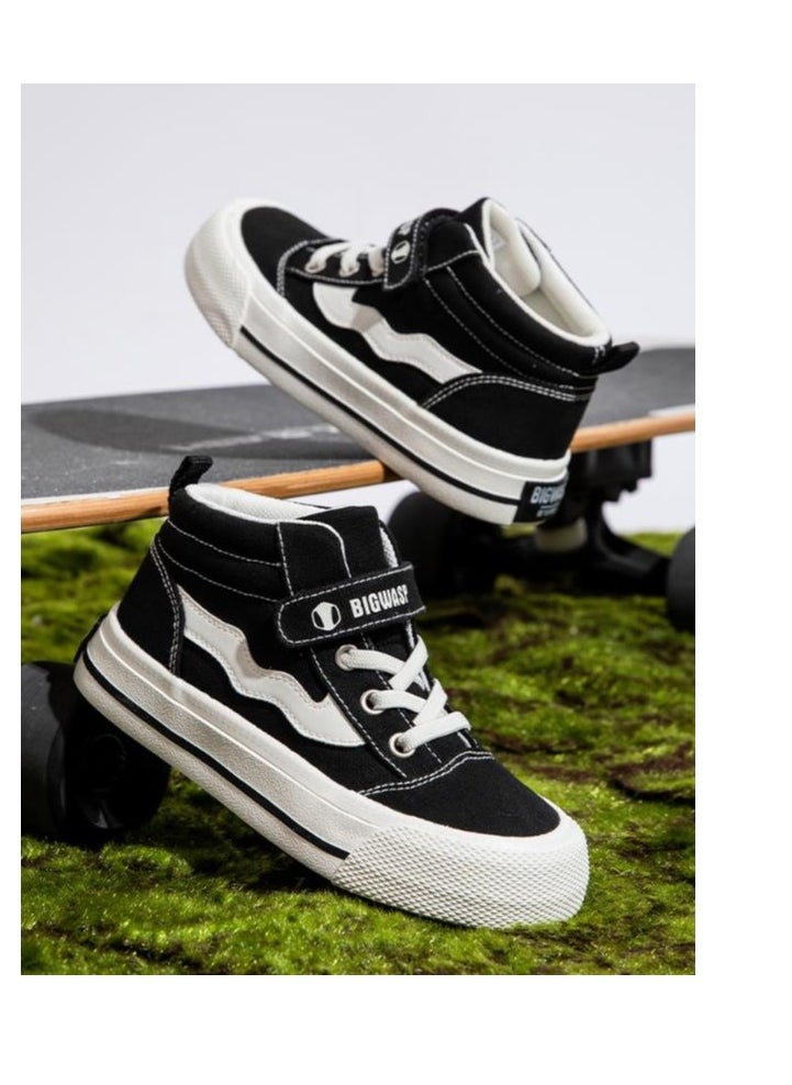 BIGWASP - Children's Soft Soled High Top Canvas Casual Sports Board Shoes - Image 1