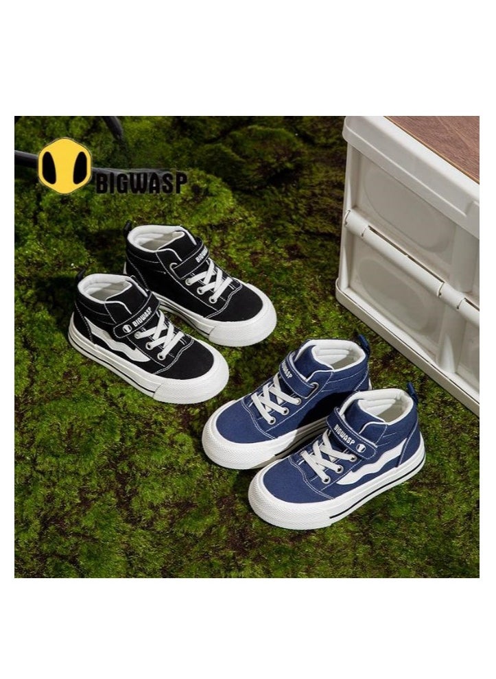 BIGWASP - Children's Soft Soled High Top Canvas Casual Sports Board Shoes - Image 1