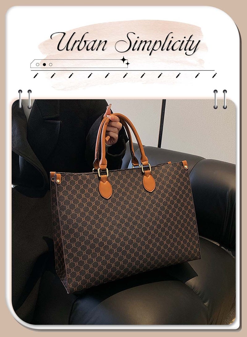 Moovant حقيبة كتف جلدية PU مطبوعة على الموضة بتصميم ريترو حقيبة يد كبيرة الحجم للنساء - Image 2