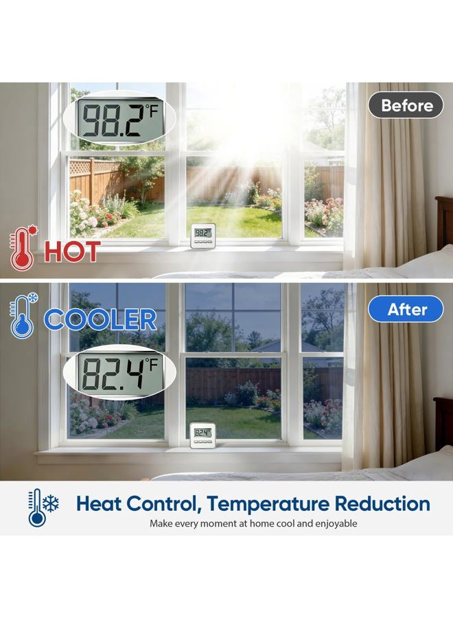 SunBaby Window Tint for Home: UV & Heat Blocking One Way Privacy Film, Daytime See Out Not in Reflective Mirror Film, No Adhesive Static Cling for Glass Doors, Includes 3 Tools, Blue, 17.5"x78.7" - Image 3