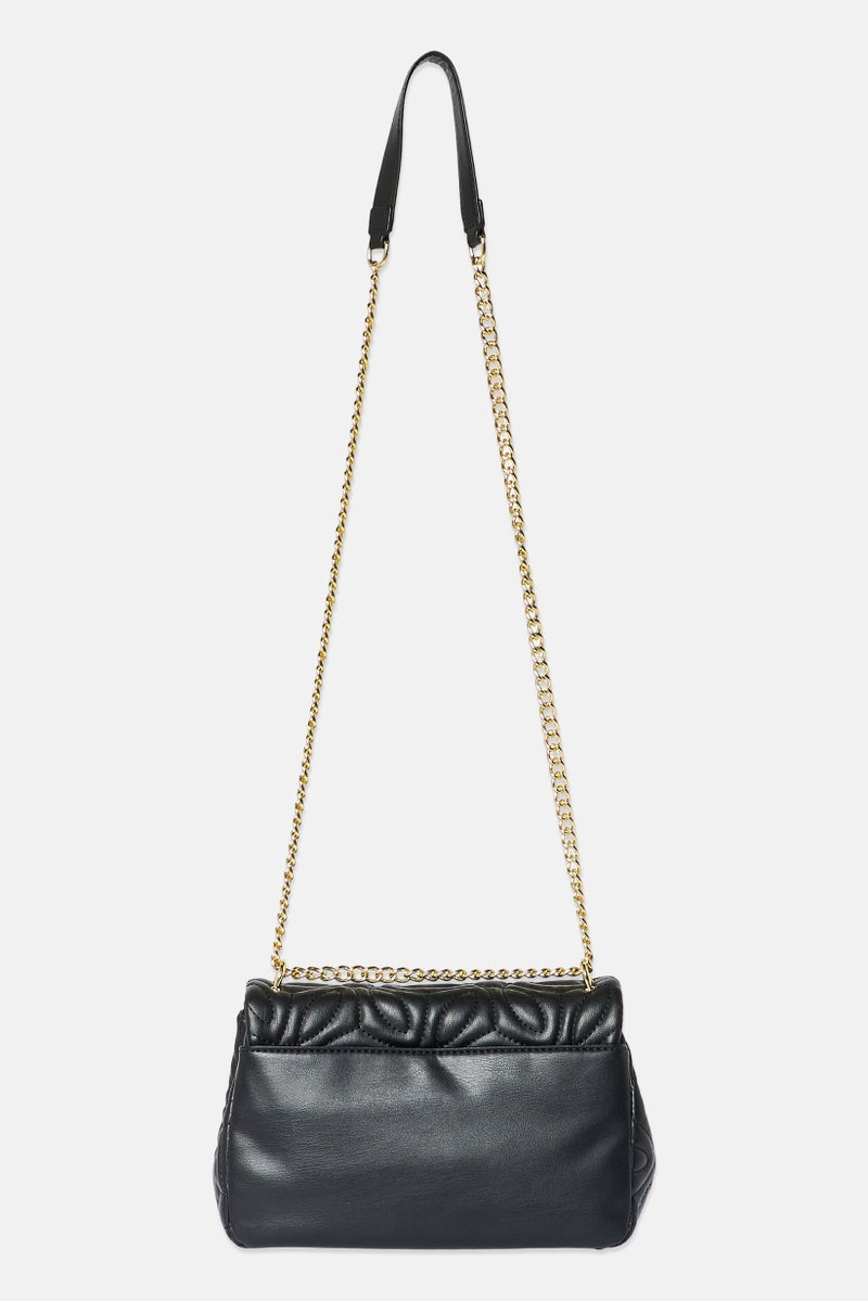 Vera Women Brand Logo Shoulder Bag, Black - Image 2