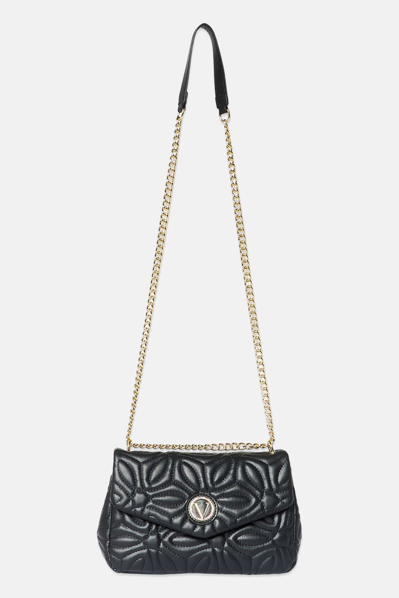 Vera Women Brand Logo Shoulder Bag, Black - Image 1