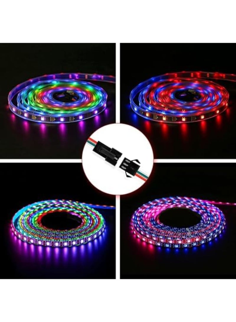 SYOSI JST SM 3 Pin Connectors with 15cm 20AWG Wire, Female/Male LED Connector for WS2812B WS2811 WS2812 WS2814 SK6812 CCT LED Strip Lights (20 Pcs，Black) - Image 3